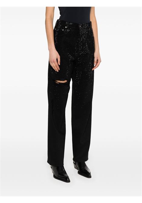 Black crystal-embellished tapered jeans - GOLDEN GOOSE women GOLDEN GOOSE | GWP00844P00147590100